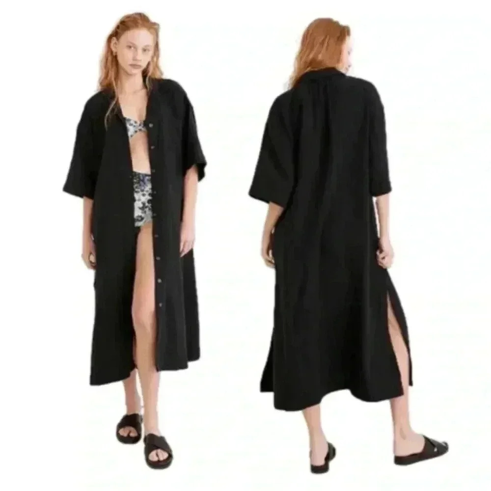 Madewell Black Button-Front Maxi Dress - Picture 3 of 12
